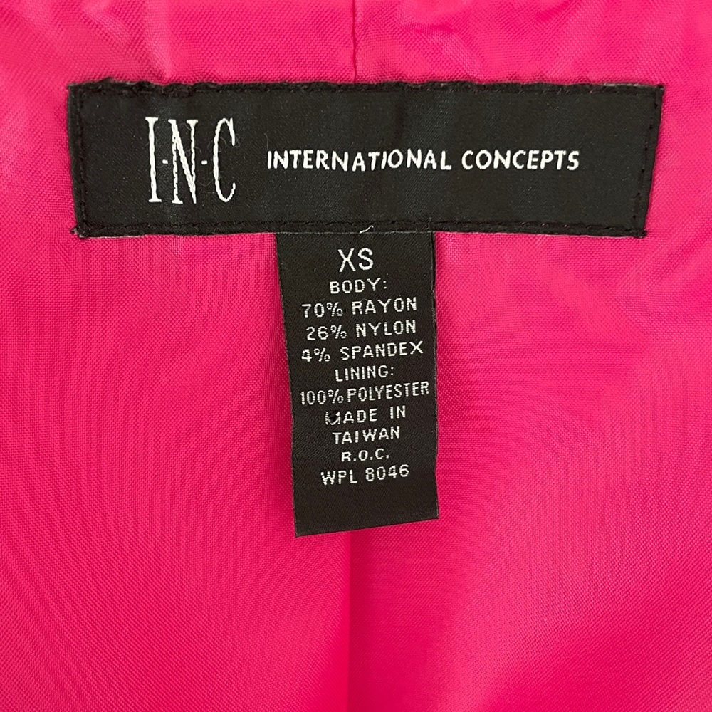 INC Hot Pink Jacket Blazer Ruffle Detail Size XS - Picture 6 of 6